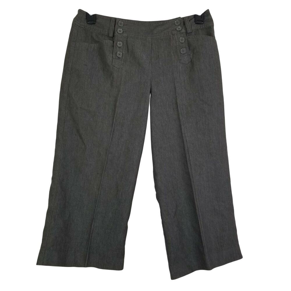 New Directions Womens Capri Size 12 Petite 12p Pants Cropped Gray Pockets